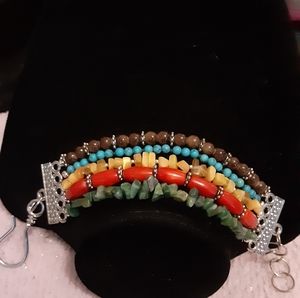 Hand Crafted Boho Multicolor Layered Bracelet